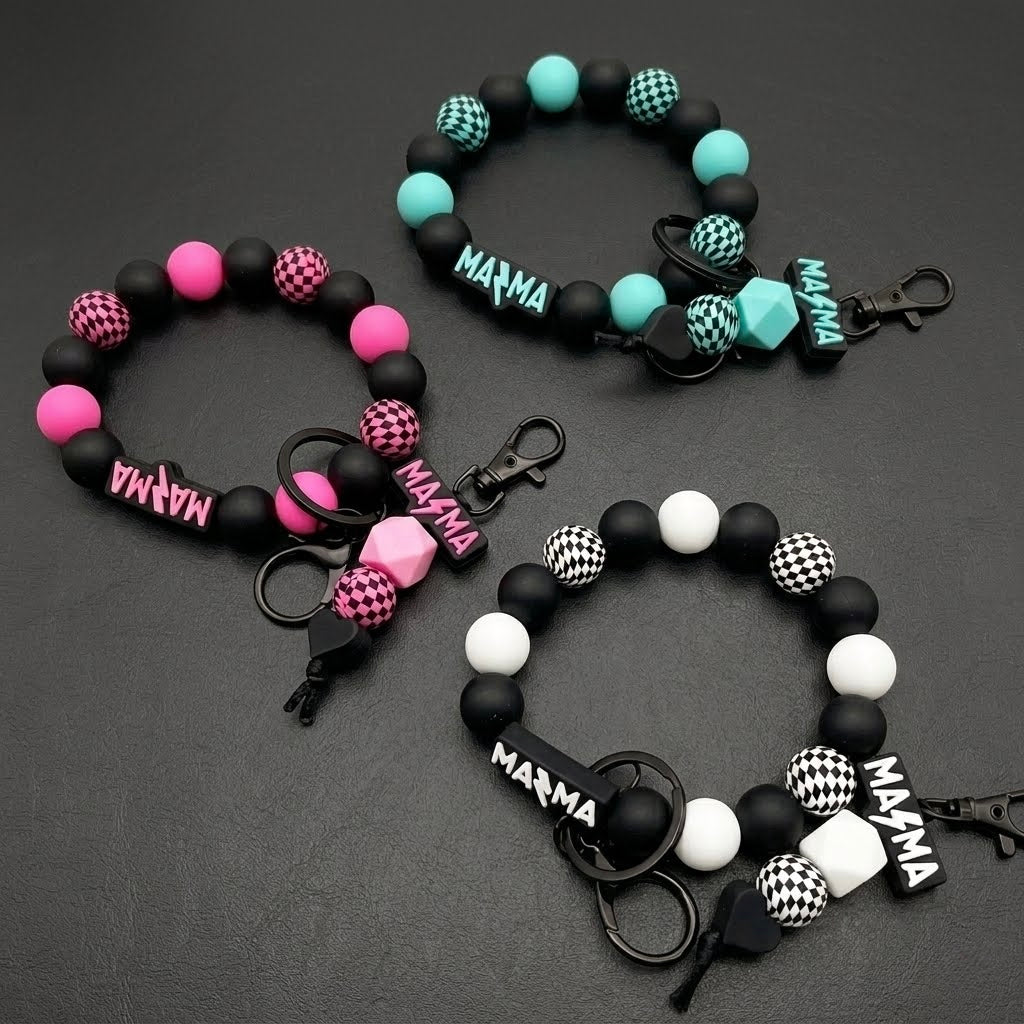 Mama Silicone Wristlet Keychain